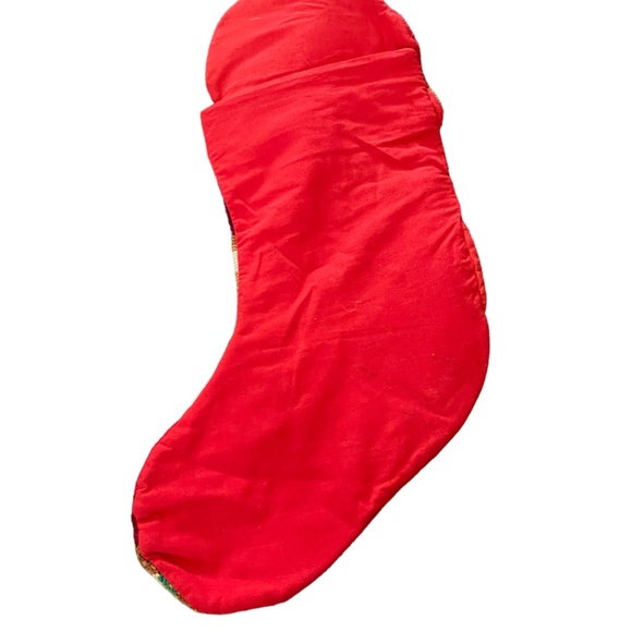 Santa Claus with Tree Christmas Stocking 17.5" L  x 7" W. Red, Green, White - Picture 7 of 7